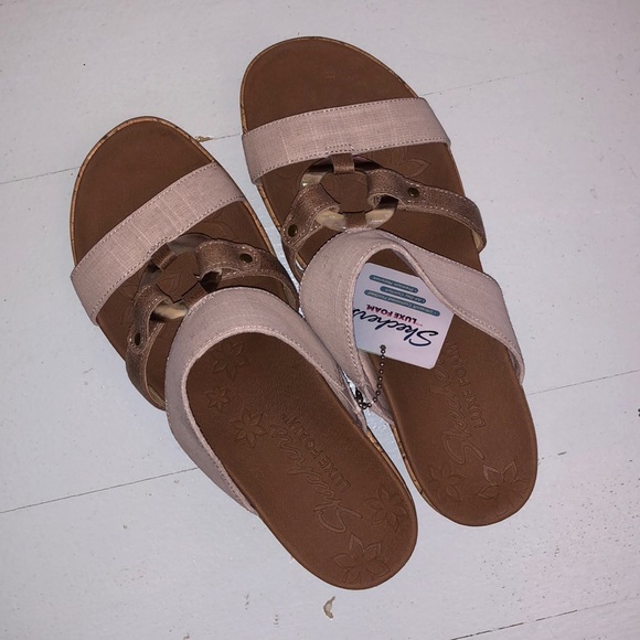 Skechers Shoes Skechers Luxe Foam Wedge Sandals Poshmark